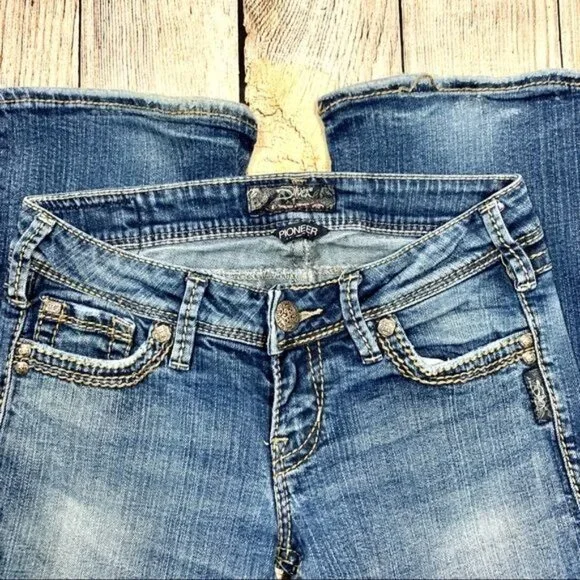 Silver Jeans Blue Pioneer Boot Cut Jeans Size 26 - Picture 4 of 8